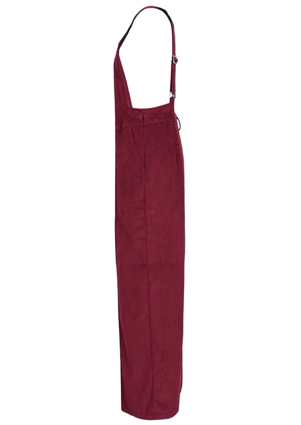 100% cotton corduroy overalls in red has adjustable straps for a perfect fit. 