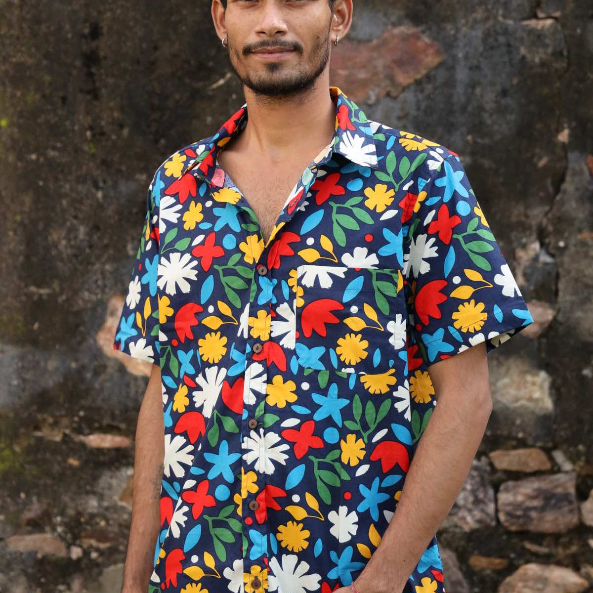 Men's Cotton Shirt Bright Karma East Australia
