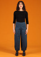 100% cotton drill high waisted pants