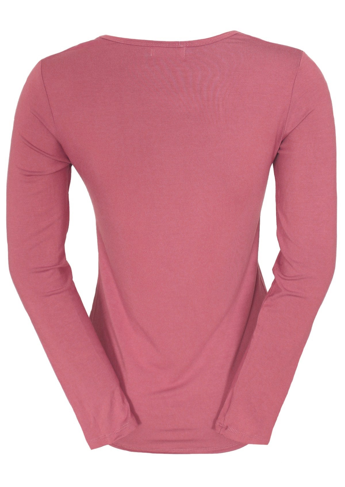 Pink long sleeve stretch rayon top