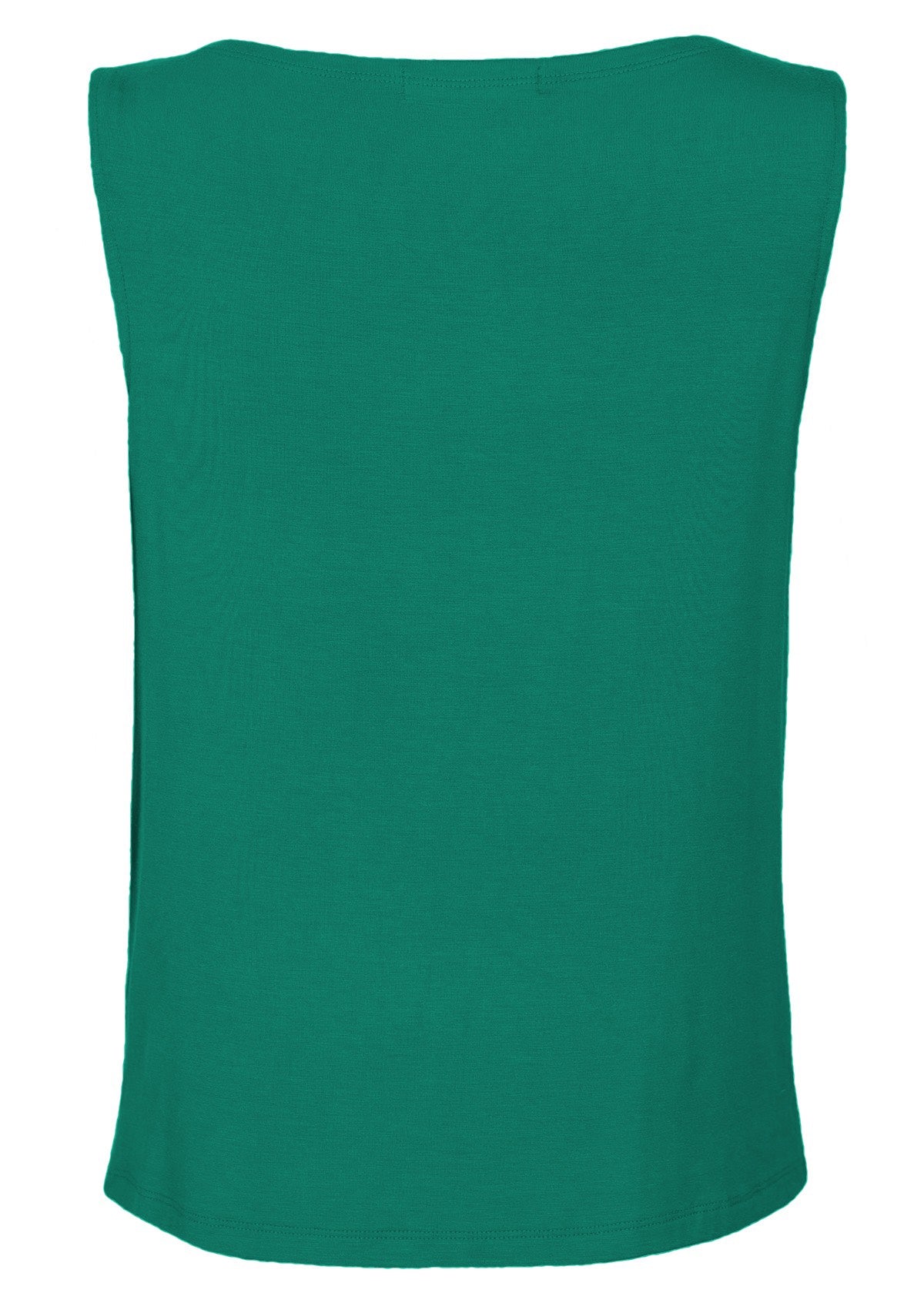 back view green straight fit women's rayon top