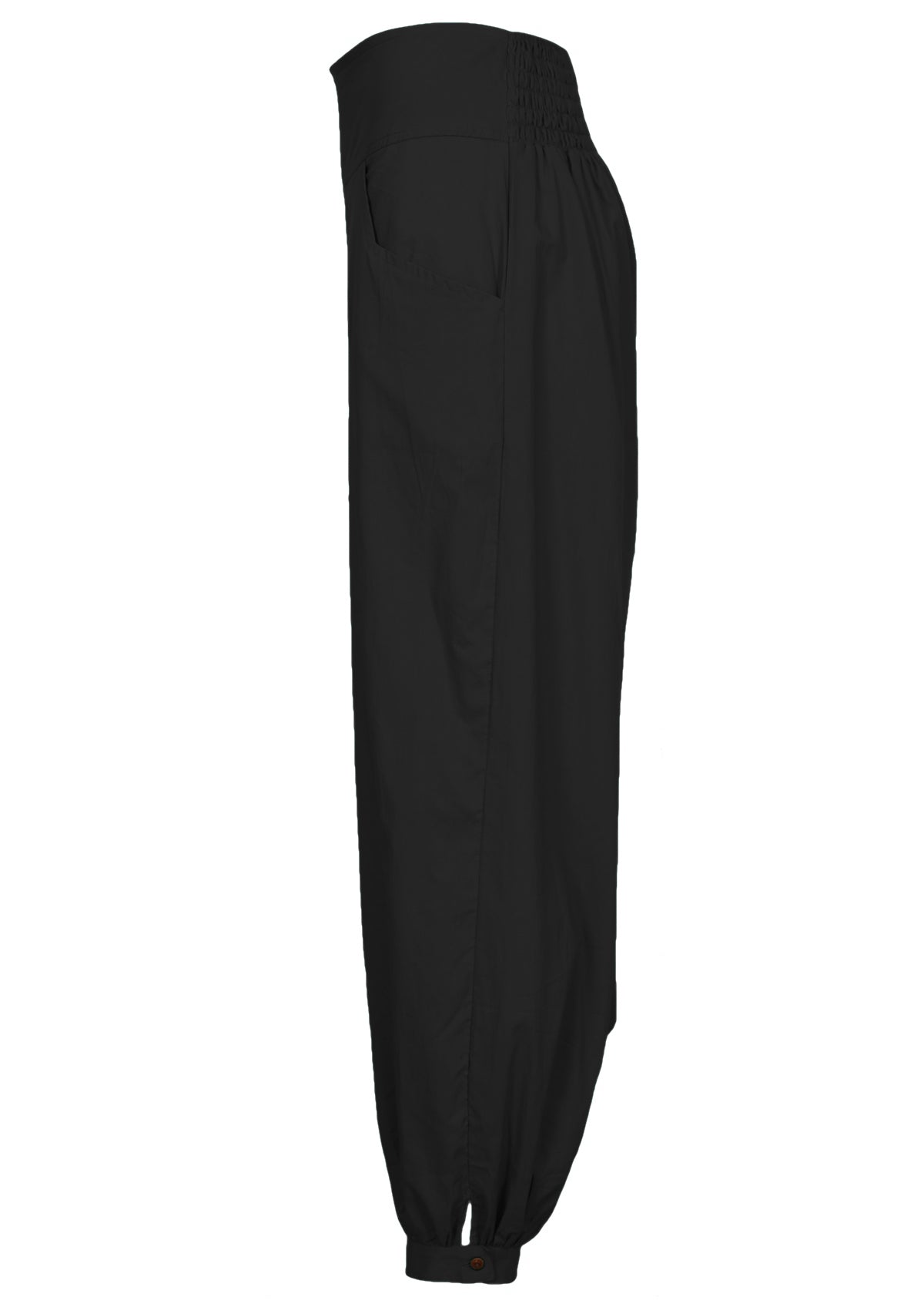 side view women's cotton pant with pockets