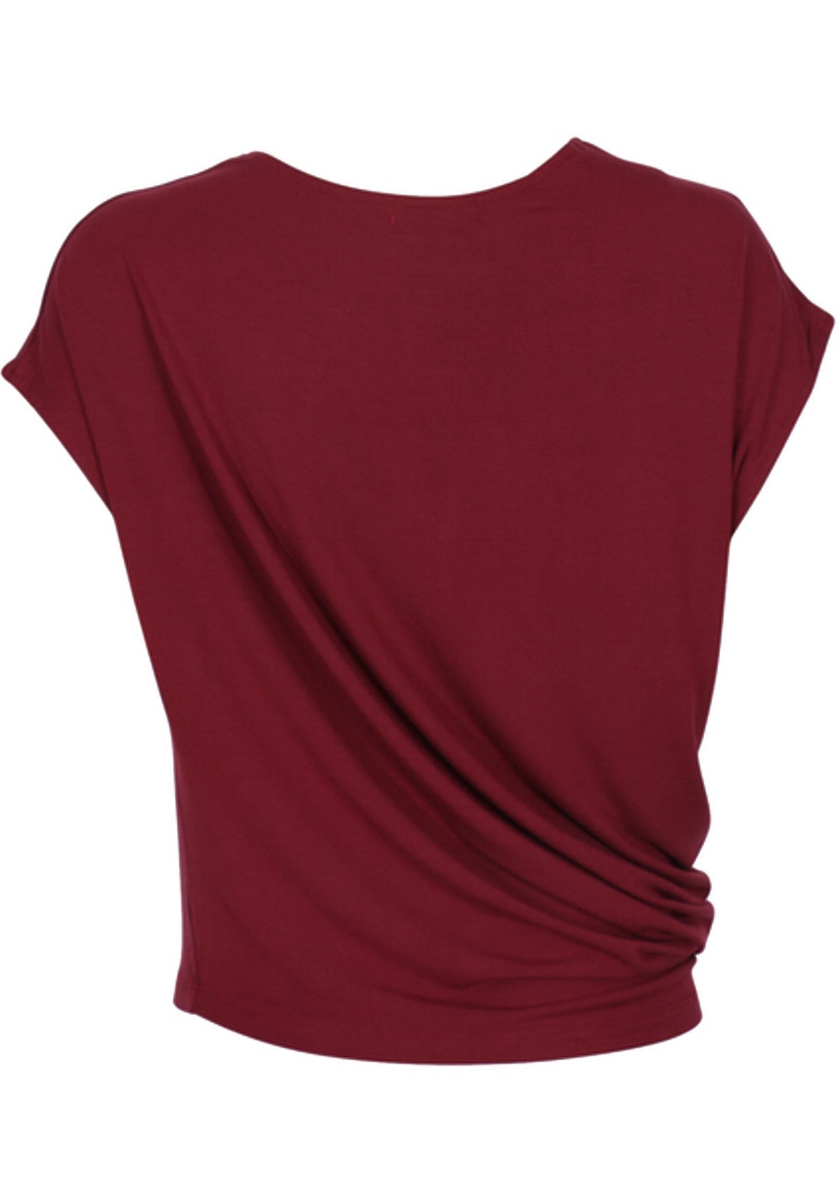 back view maroon stretch rayon womens top