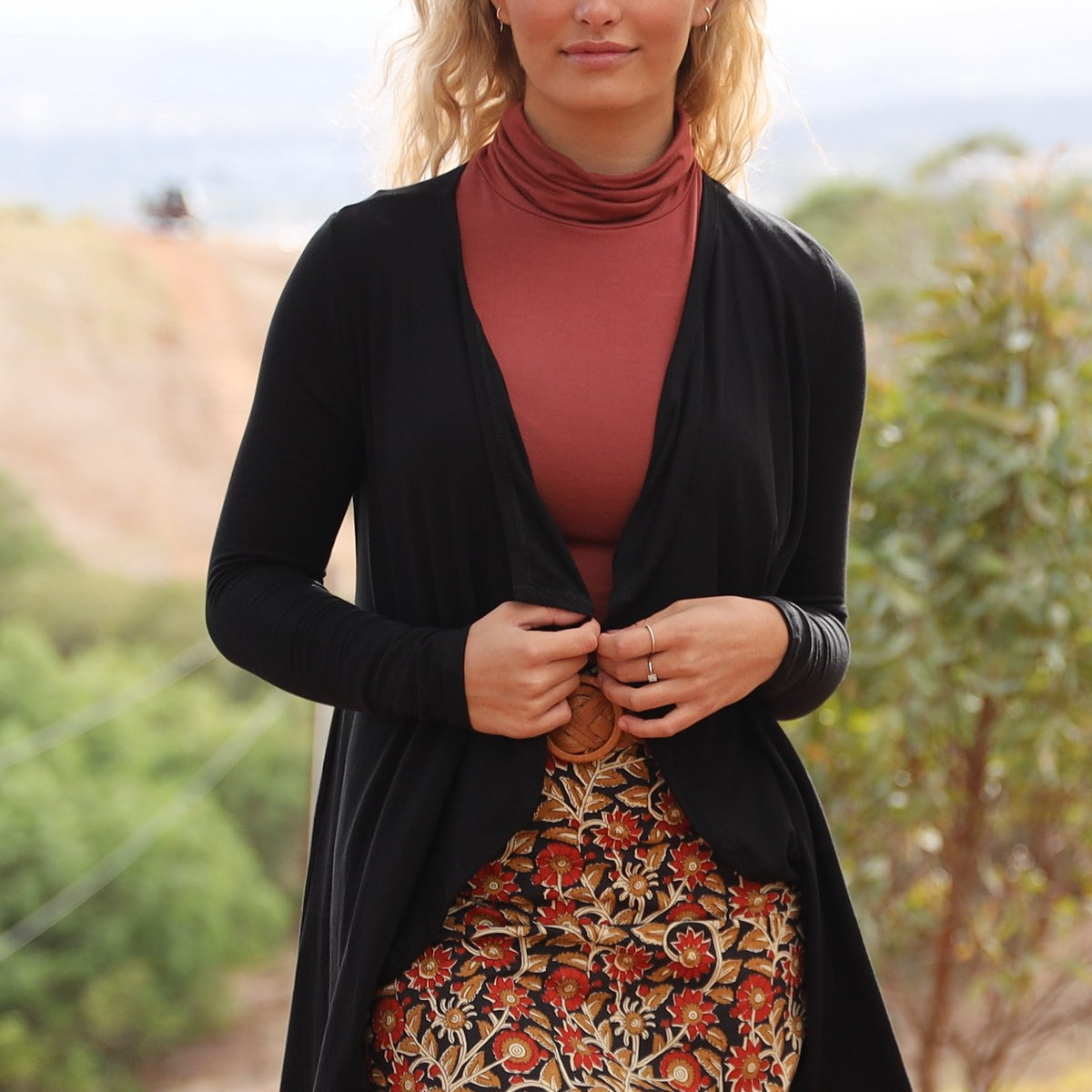 Waterfall Cardigan Next Womens Cardigans Black YOURS Plus Size