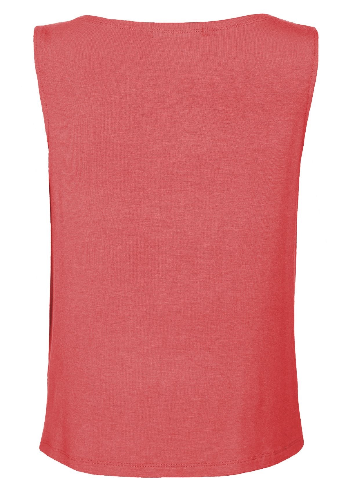 Back view pink fitted soft rayon top