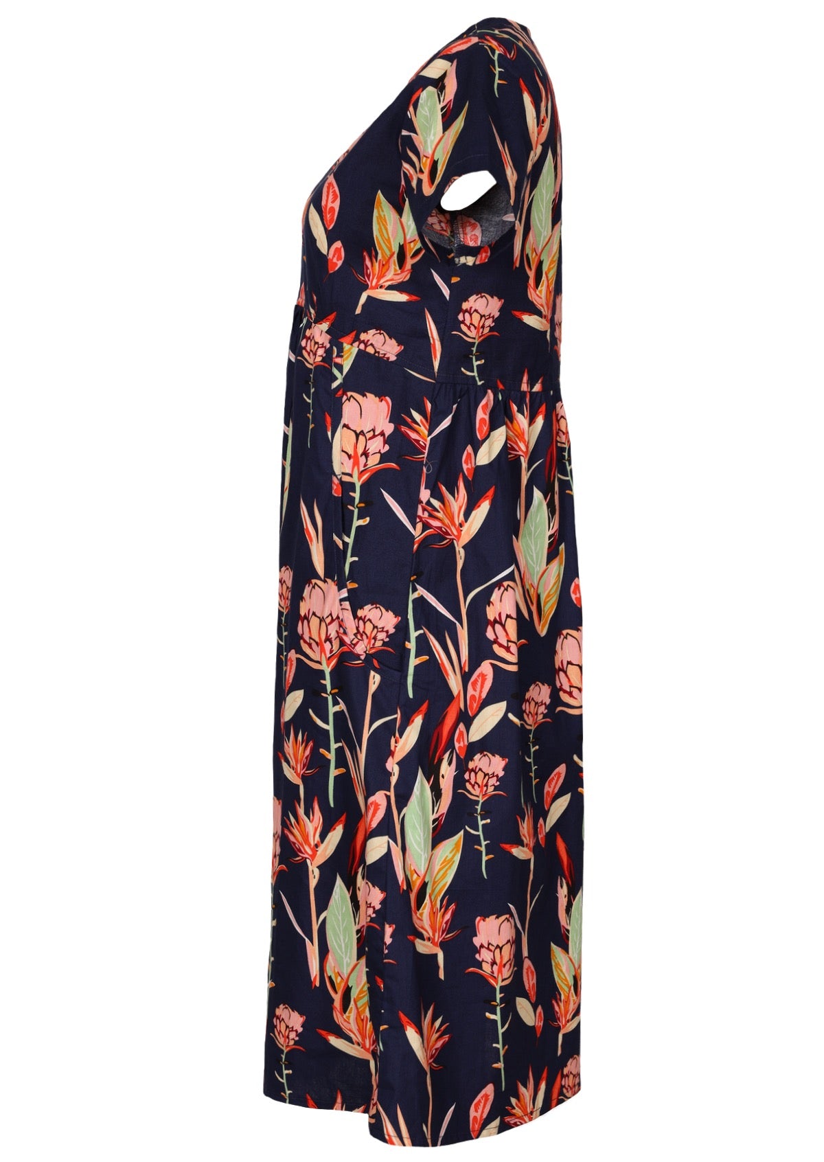 Side View Short Sleeve Womens Dress