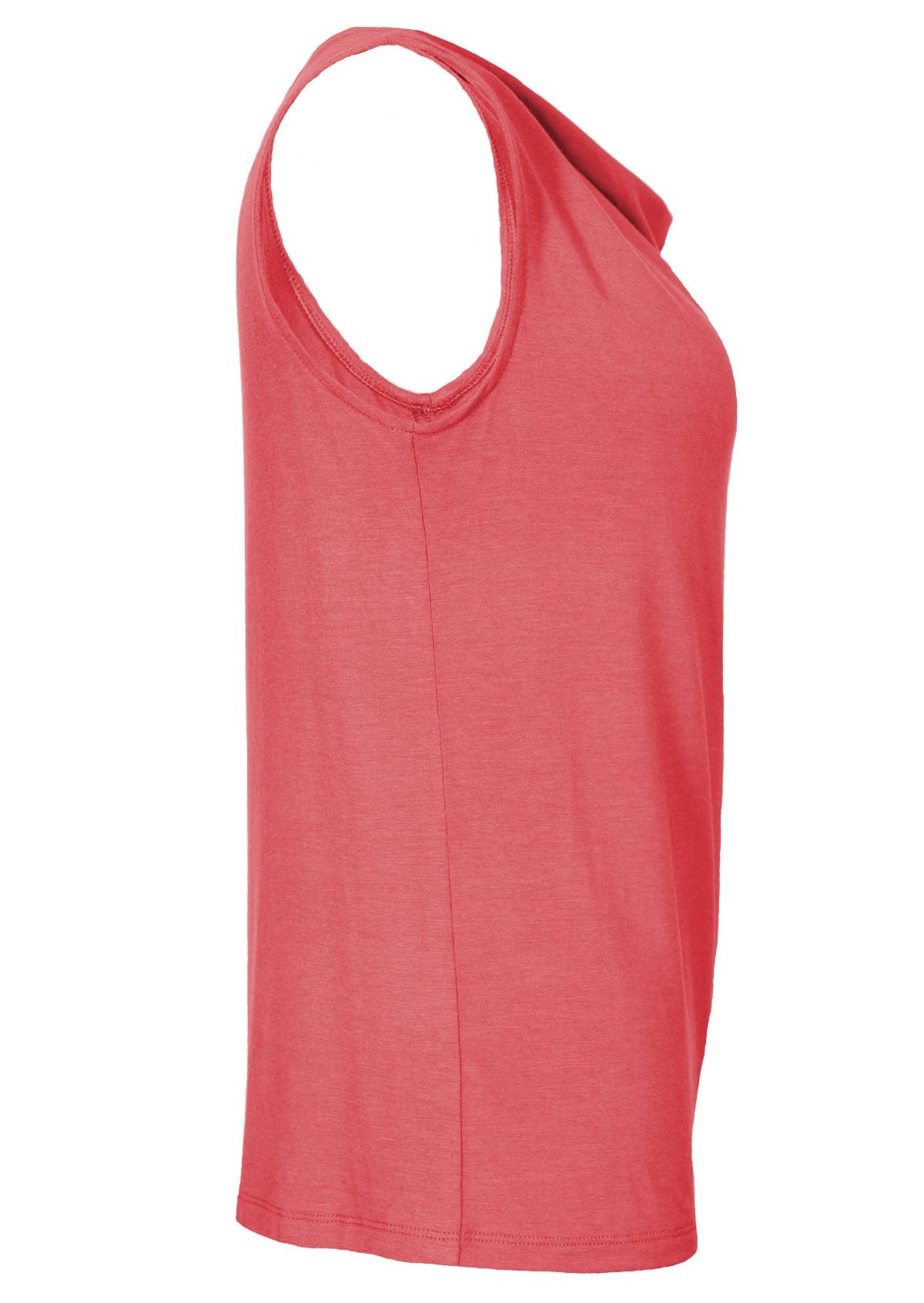 Side view sleeveless pink rayon top