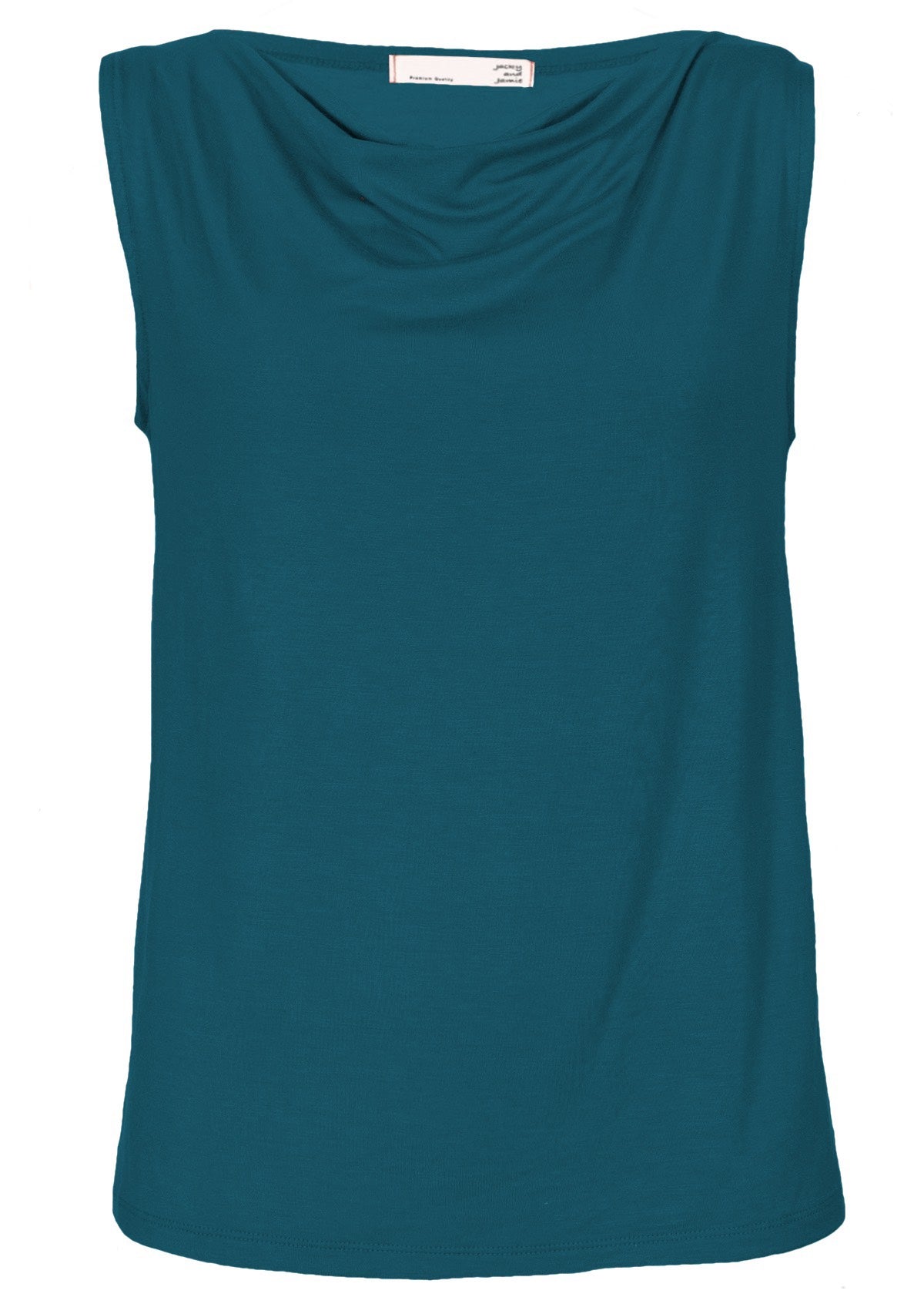 Front view women's basic teal top