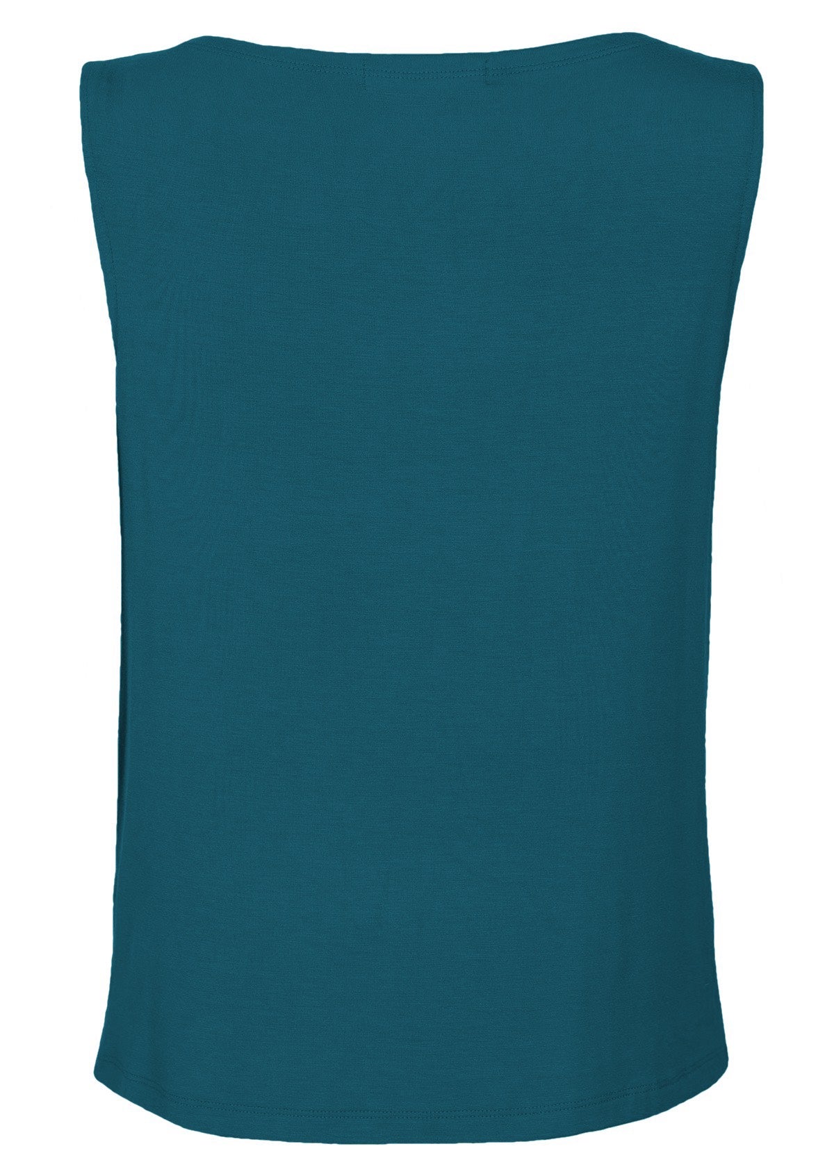 Back view relaxed fit teal blue singlet top