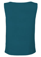 Back view relaxed fit teal blue singlet top