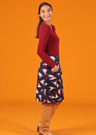 cotton pelican print skirt with pockets
