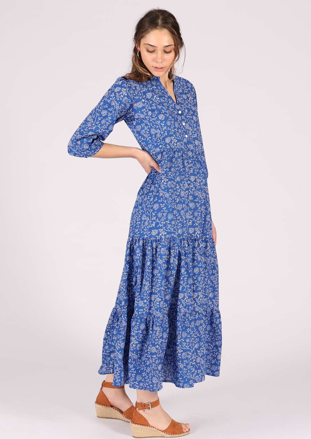 Tiered maxi dress with hidden side pockets