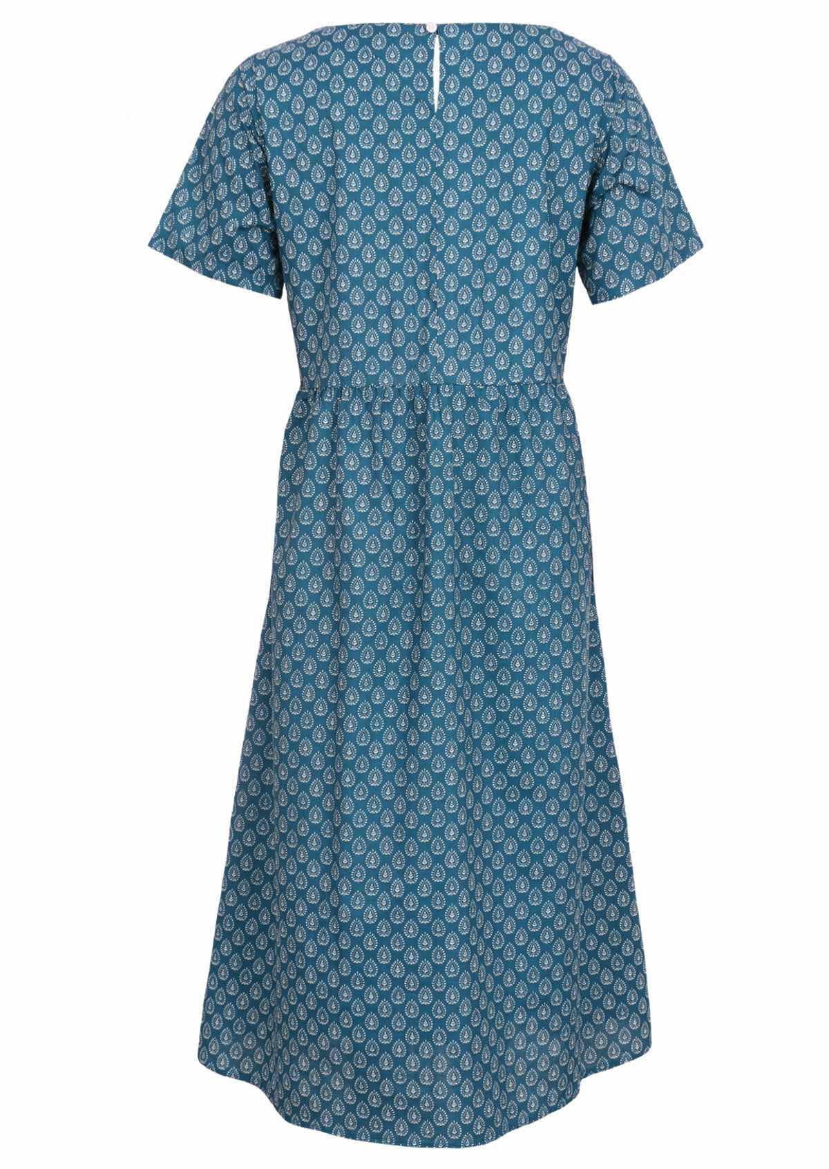 cotton dress with button at nape of neck