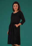 3/4 sleeve women's dress with pockets