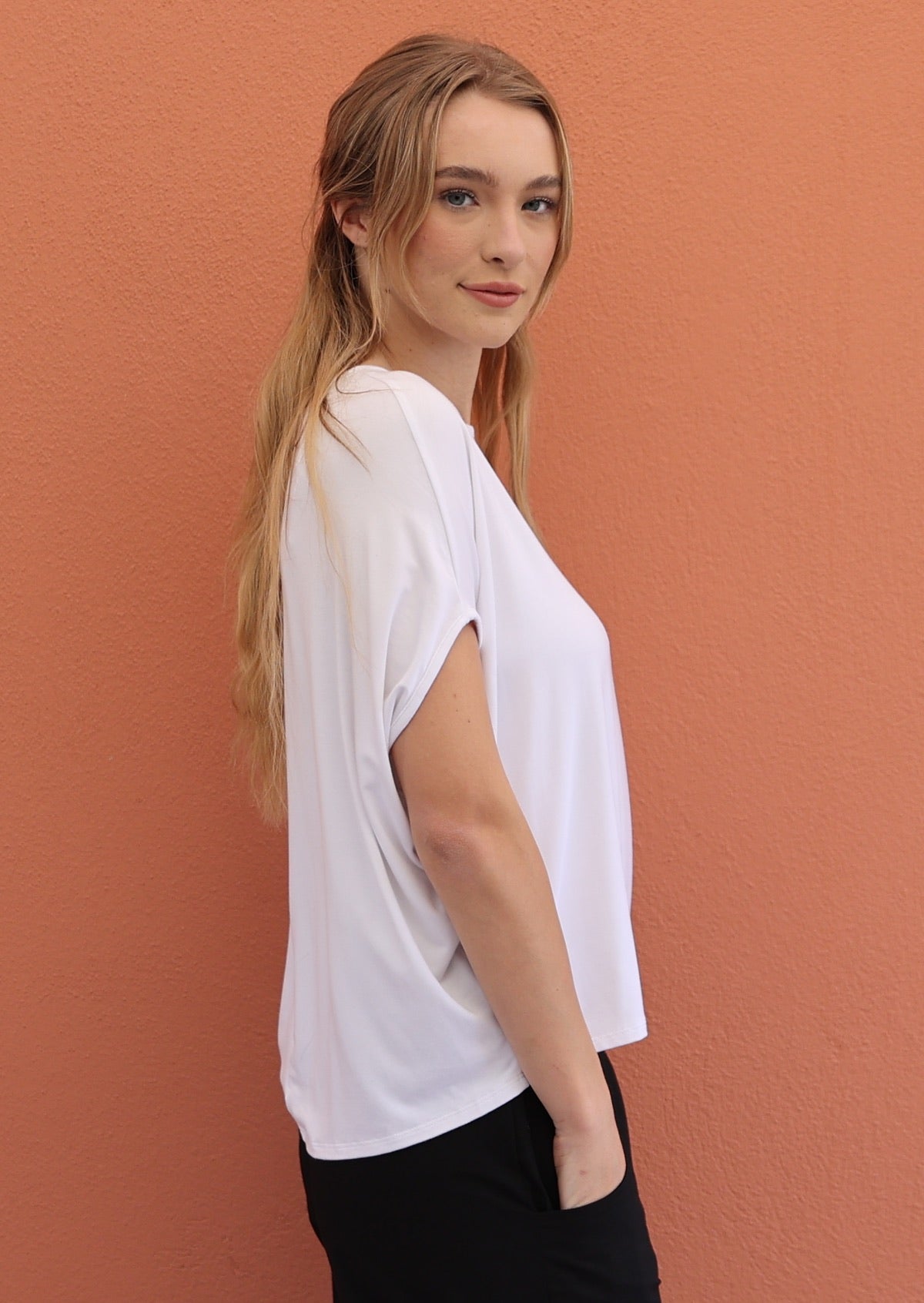white batwing shirt