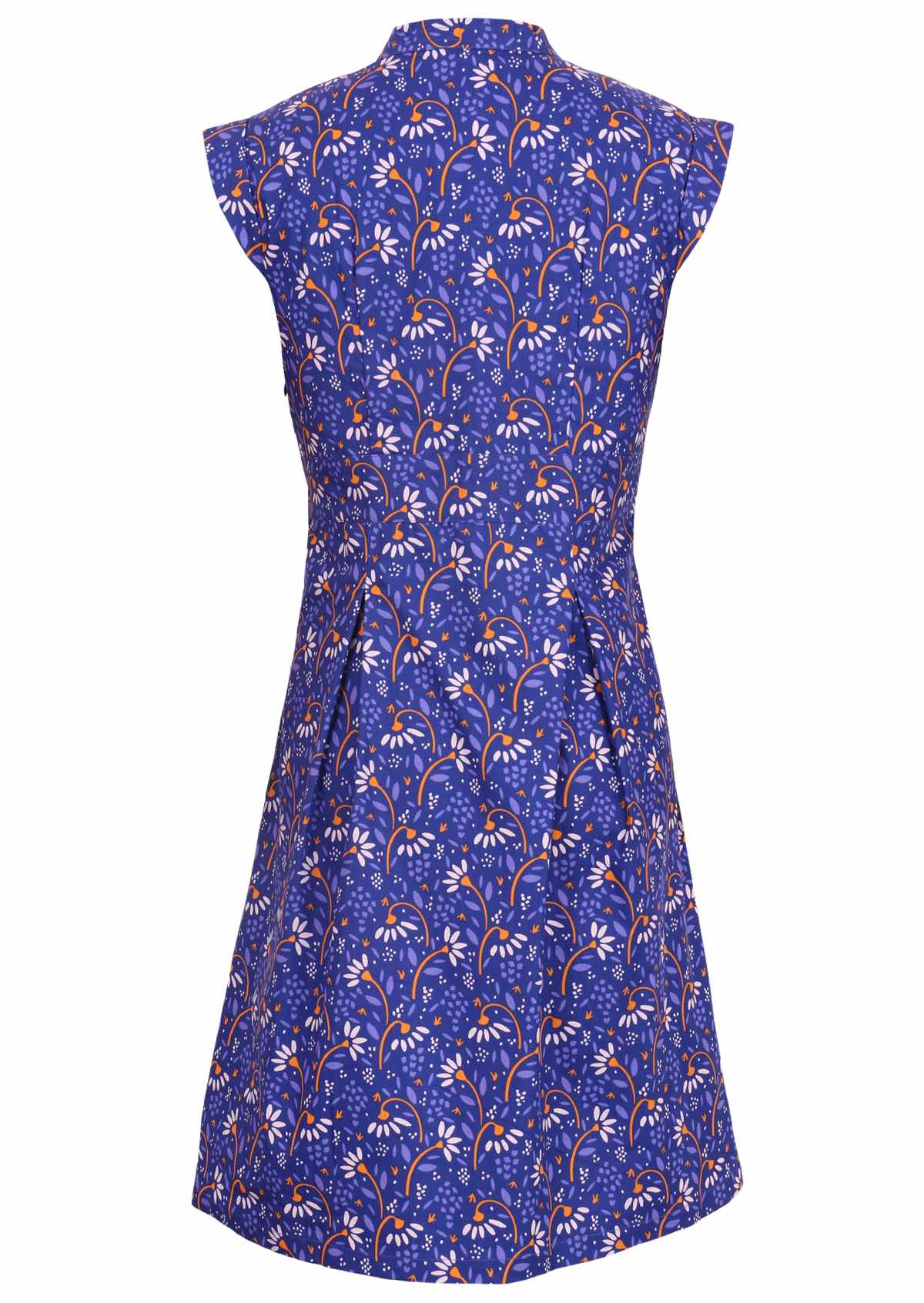 cotton dress with fun daisy print on blue base