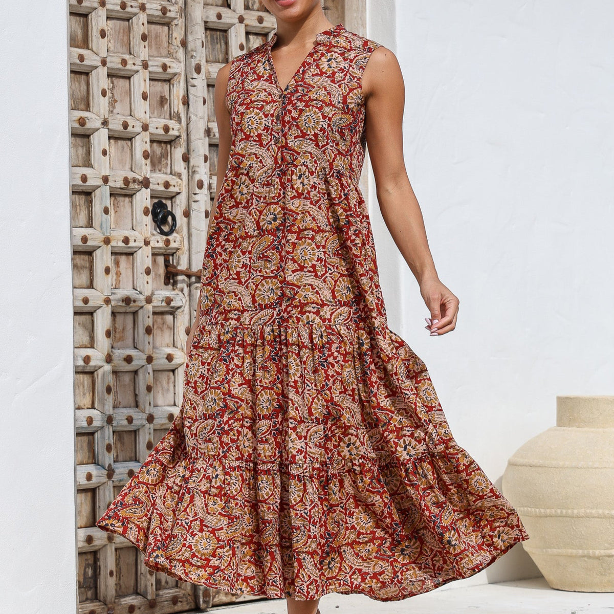 Boho Tiered Maxi Dress Buttercup main image 1