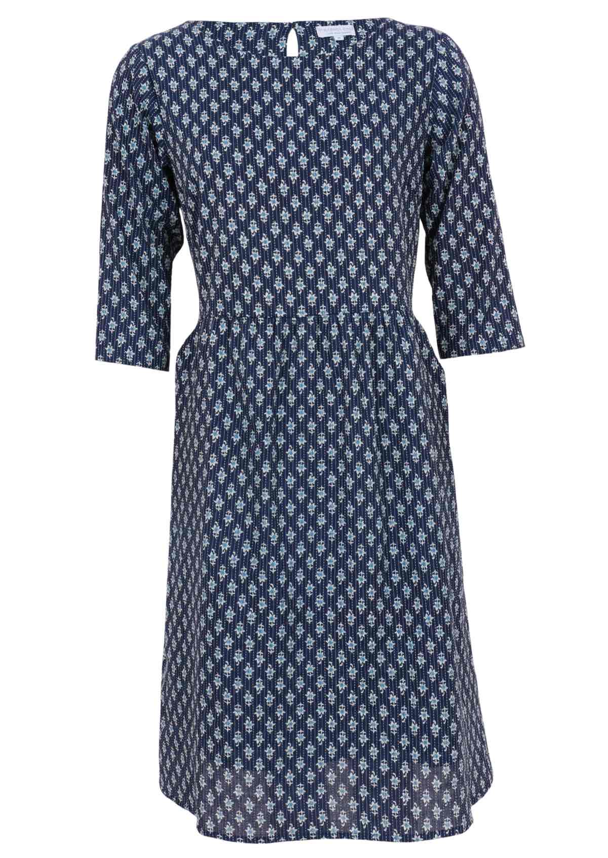 3/4 sleeved cotton lined dress in sweet flower print