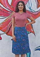 High waisted cotton skirt with pockets