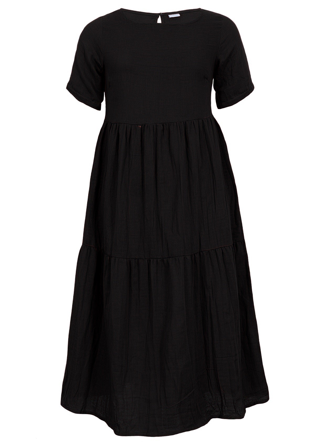 Black dress made from 2 layers of lightweight cotton gauze