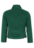 100% cotton corduroy jacket in green has adjustable tabs for the perfect fit!