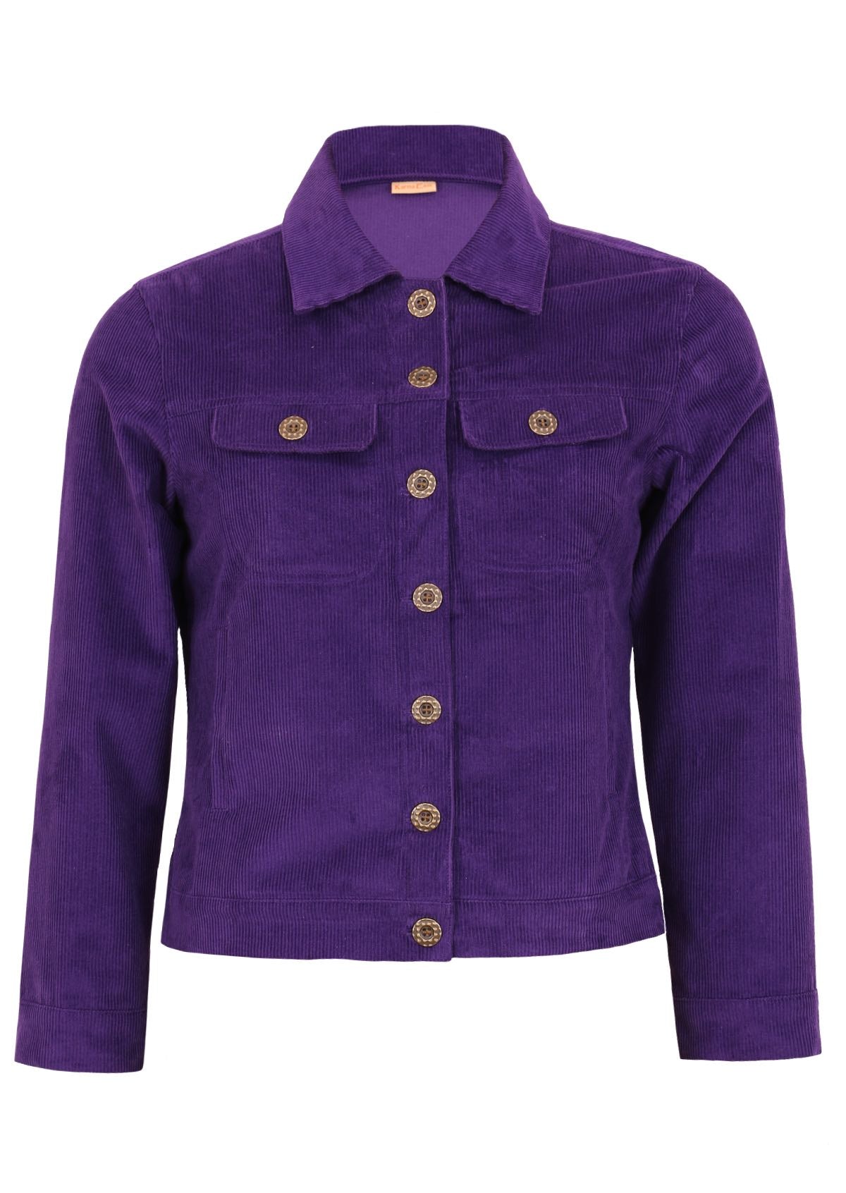 100% cotton corduroy jacket in a bold purple. 