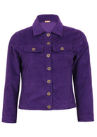 100% cotton corduroy jacket in a bold purple. 