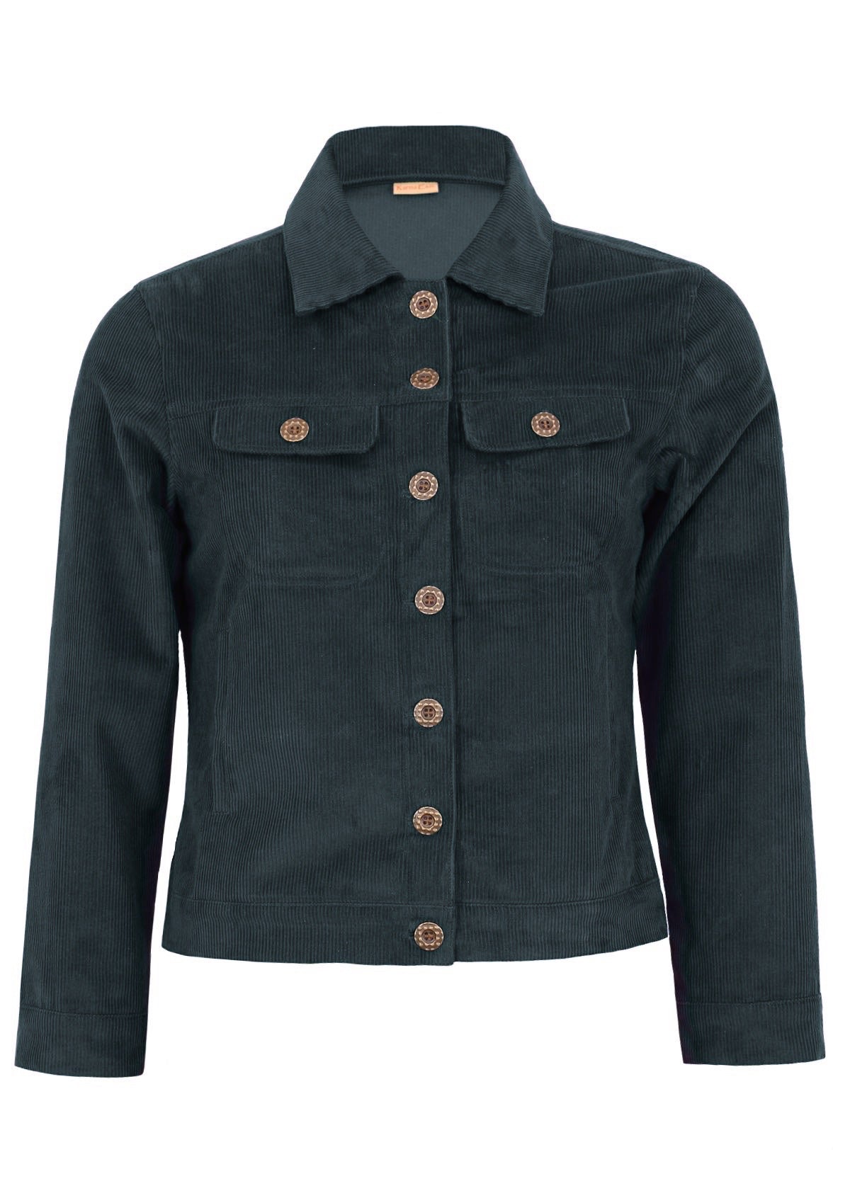 Grey 100% cotton corduroy jacket with four pockets. 