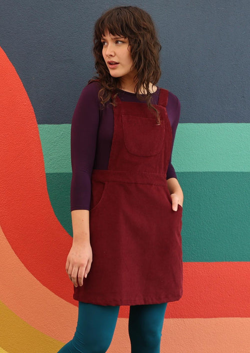 corduroy overall dress burgundy Dresses | Burgundy Corduroy Overall Dress