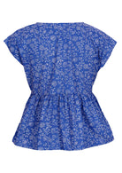 Cap sleeved cotton top with sweet floral print