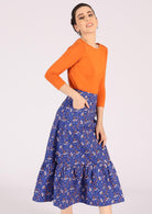 High waisted retro cotton skirt with pockets