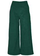 100% cotton corduroy pants have pockets and a high waist. 