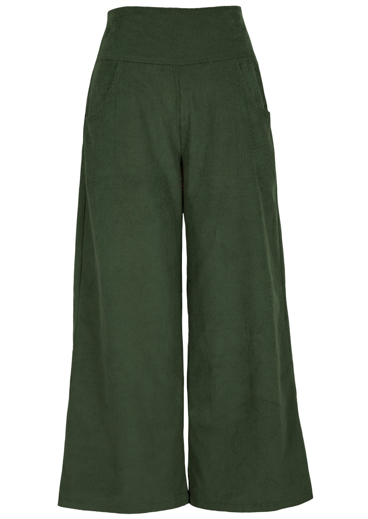 Front image of Cotton Cord Pants in Green 