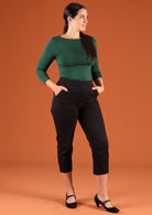 Faye Pants Black 3/4 slim leg pants with pockets | Karma East Australia