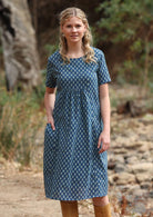 Empire wiatline cotton dress with lining and pockets