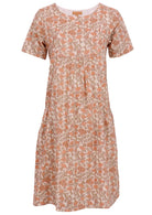 Floral cotton print sundress with pockets front view