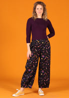 relaxed fit cotton space print pants on black base