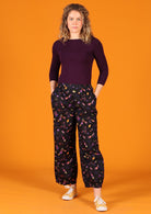wide leg cotton pants with pockets