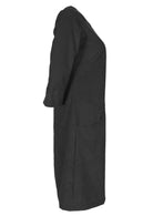 100% cotton corduroy grey dress has pockets. 