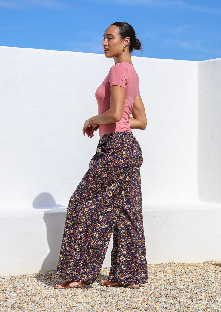 Raani pink multicolour printed pants & jacket paired with embroidered bustier