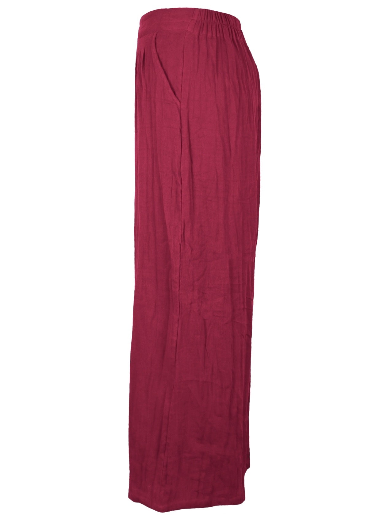 Flat waistband at front and elastic at back