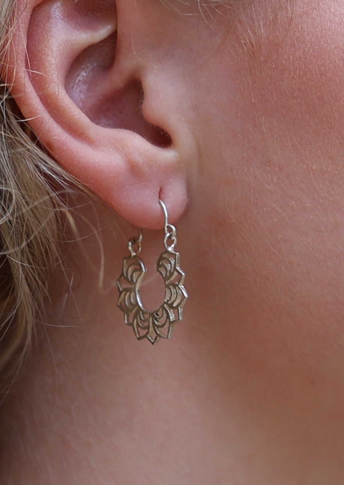 Gorgeous silver mandala earrings