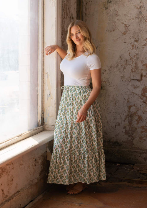 Boho Maxi Cotton Skirt Buttercup Karma East Australia