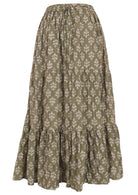 Gorgeous pale green cotton maxi skirt with drawstring