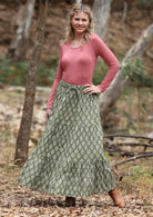Flowy cotton maxi skirt exudes comfort