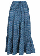 Maxi skirt with elastic waistband and drawstring
