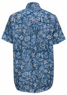 Back view of 100% cotton men's shirt with central box pleat   