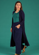 long duster cardigan navy blue Australia
