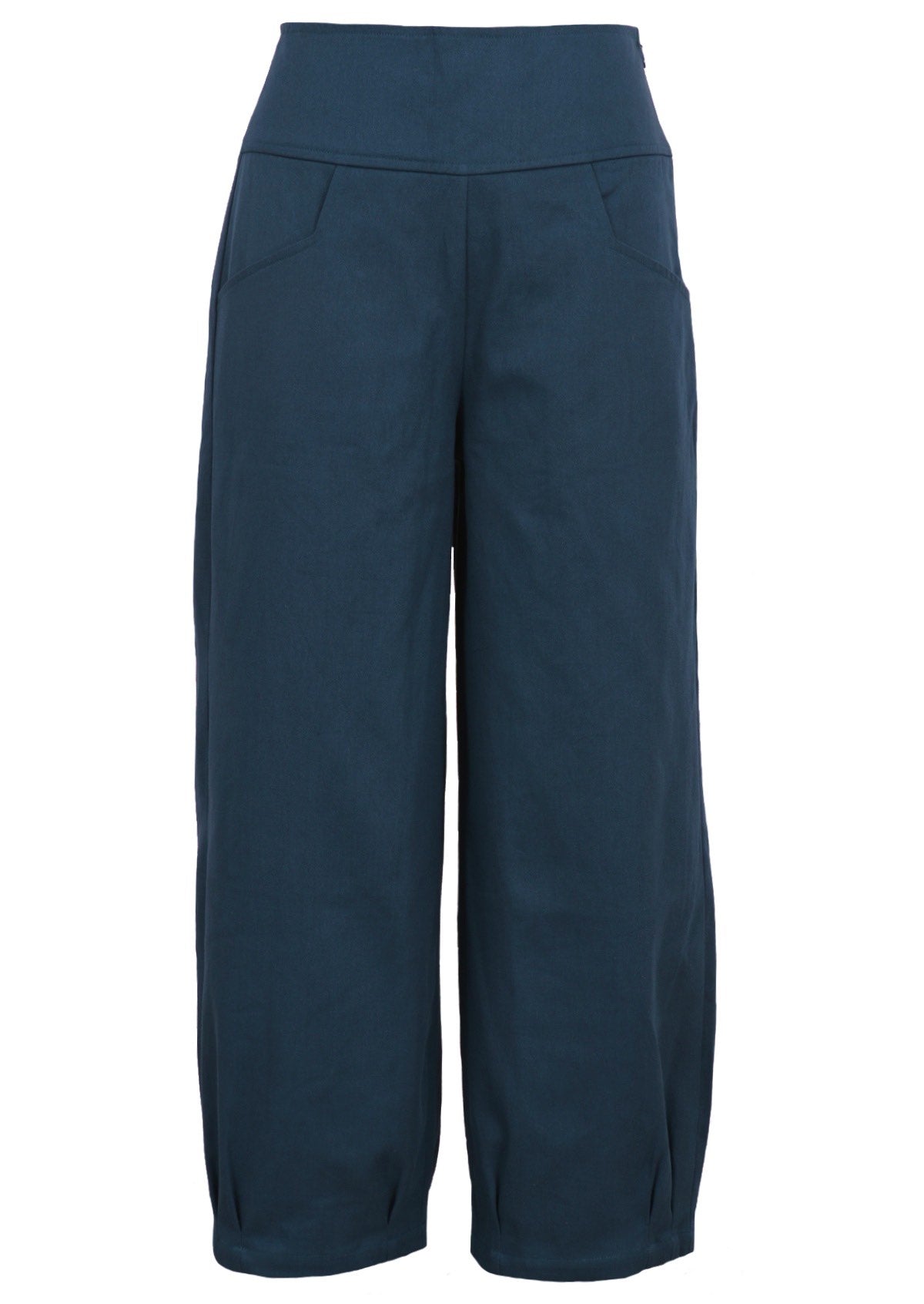 Nova Pants Majolica Blue cotton drill front