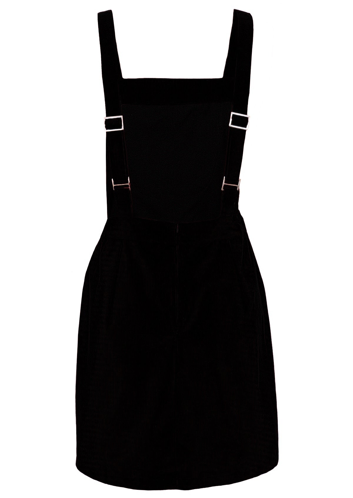 100% cotton corduroy black pinafore with back middle zip